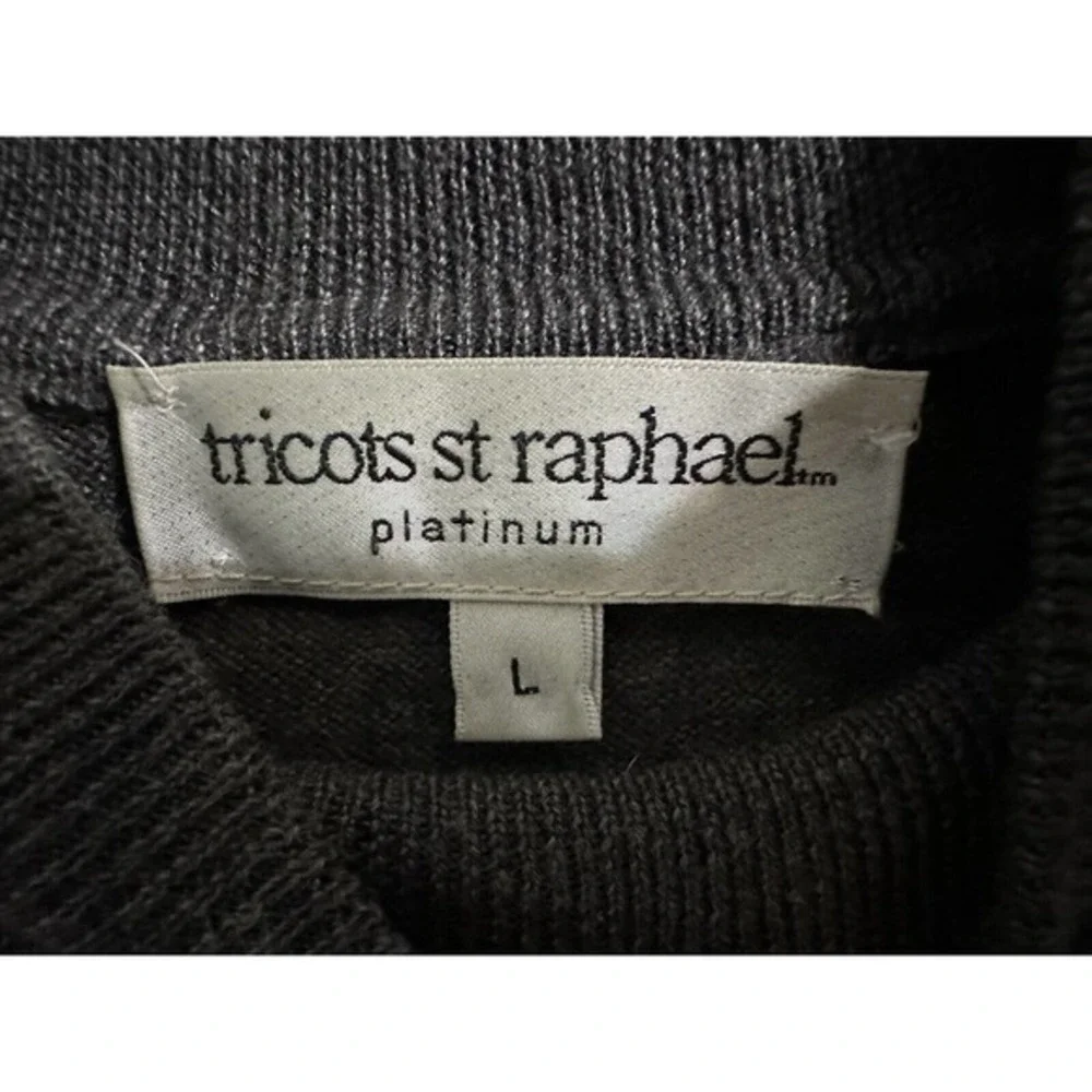 Tricots St Raphael Platinum Gray sweater‎ Merino Wool Silk-Cashmere Men’s large